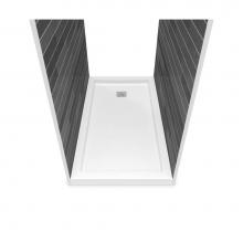 Maax 420005-506-001-104 - B3Square 6032 Acrylic Tunnel Shower Base in White with Back End Drain