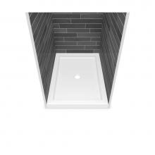 Maax 410003-504-001-000 - B3Round 4836 Acrylic Alcove Deep Shower Base in White with Center Drain