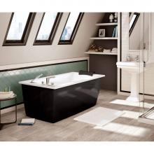 Maax 105571-000-001-105 - Optik 6032 F Acrylic Freestanding End Drain Bathtub in White with Black Skirt