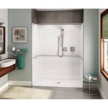 Maax 106039-000-002-107 - OPS-6030 ADA Compliant (without Seat) AcrylX Alcove Center Drain One-Piece Shower in White