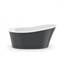 Maax 106266-000-001-103 - Ariosa 6032 Acrylic Freestanding End Drain Bathtub in White with Thunder Grey Skirt