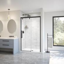 Maax 135323-900-340-000 - Uptown 44-47 x 76 in. 8 mm Sliding Shower Door for Alcove Installation with Clear glass in Matte B