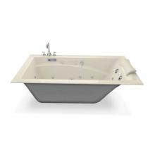 Maax 101265-R-055-004 - Optik 6032 Acrylic Alcove Right-Hand Drain Aerofeel Bathtub in Bone