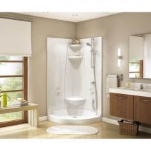 Maax 102995-C-000-001 - Freestyle 37 Neo-Round 36.5 in. x 36.5 in. x 77.5 in. 1-piece Shower With Center Seat in White