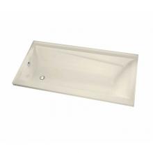 Maax 105514-L-103-004 - Exhibit 6032 IF Acrylic Alcove Left-Hand Drain Aeroeffect Bathtub in Bone