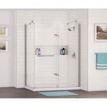 Maax 105594-L-000-001 - MAAX 59.75 in. x 36.25 in. x 4.125 in. Rectangular Corner Shower Base with Left Drain in White