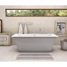 Maax 105742-055-006 - Optik F 66 in. x 36 in. Freestanding Bathtub with Aerofeel System Center Drain in Sterling Silver