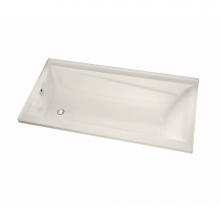 Maax 106224-R-003-007 - Exhibit 7232 IF Acrylic Alcove Right-Hand Drain Whirlpool Bathtub in Biscuit