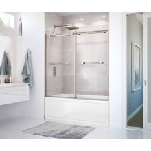 Maax 136270-900-305-000 - Duel 56-59 x 55 1/2-59 in. 8 mm Sliding Tub Door for Alcove Installation with Clear glass in Brush