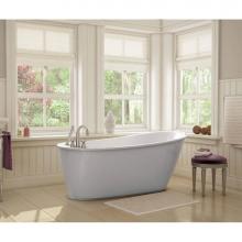 Maax 105797-000-002-126 - Sax AcrylX Freestanding End Drain Bathtub in White with Sterling Silver Skirt