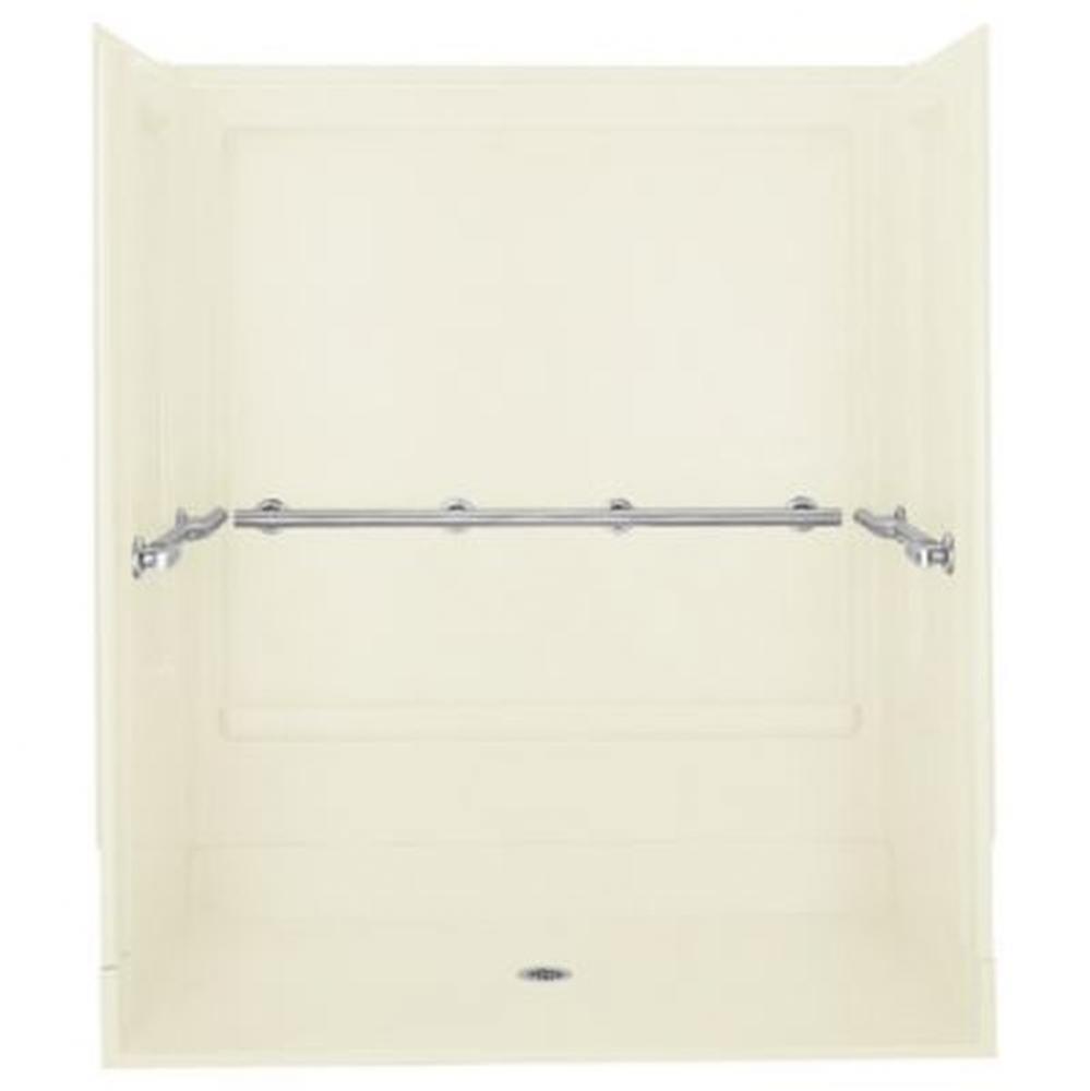 OC-S-63 63-1/2&apos;&apos; x 39-5/8&apos;&apos; roll-in shower stall with grab bars