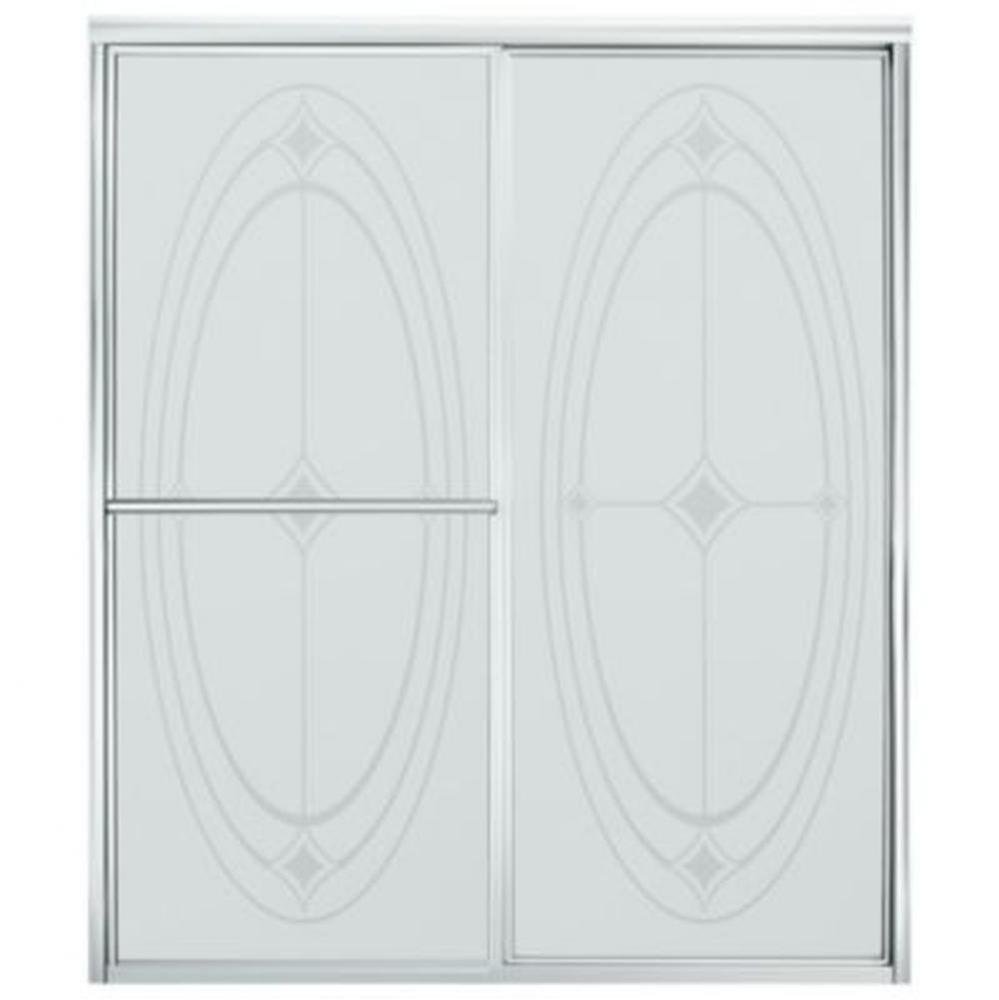 Deluxe Framed sliding shower door, 70&apos;&apos; H x 54-3/8 - 59-3/8&apos;&apos; W, with 1/8&apos