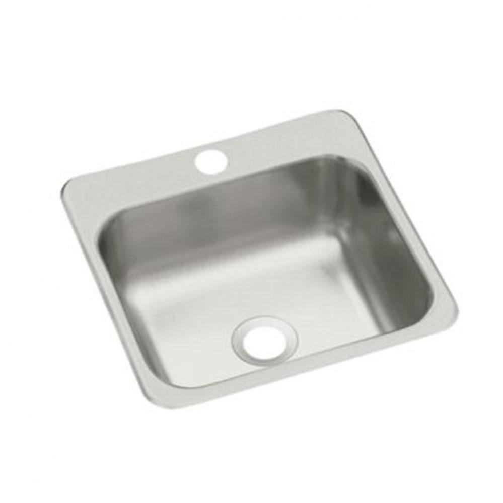 Top-mount single-basin bar sink, 15&apos;&apos; x 15&apos;&apos; x 5-1/2&apos;&apos;