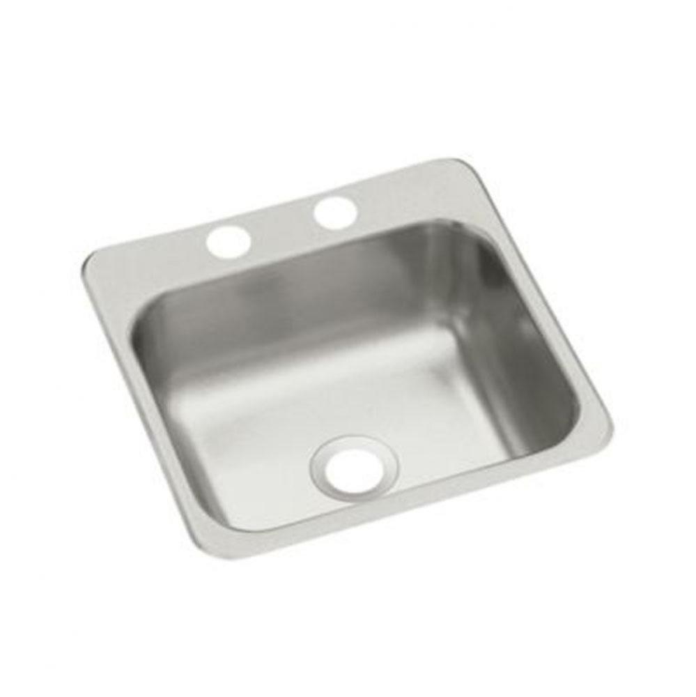 Top-mount single-basin bar sink, 15&apos;&apos; x 15&apos;&apos; x 5-1/2&apos;&apos;