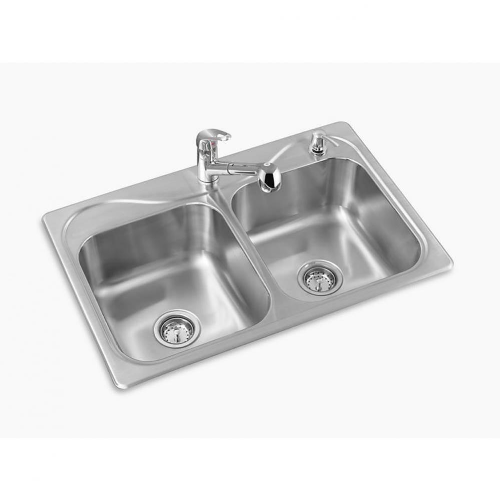 Southhaven&#xae; Top-Mount Double-Equal Kitchen Sink, 33&apos;&apos; x 22&apos;&apos; x 8&apos;&ap