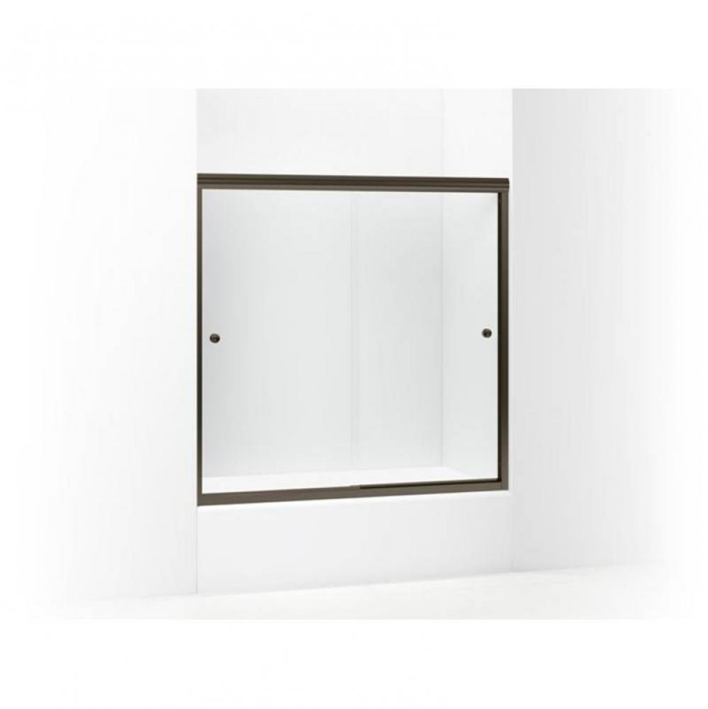 Finesse™ Frameless sliding bath door, 58-1/16&apos;&apos; H x 54-5/8 - 59-5/8&apos;&apos; W, wit