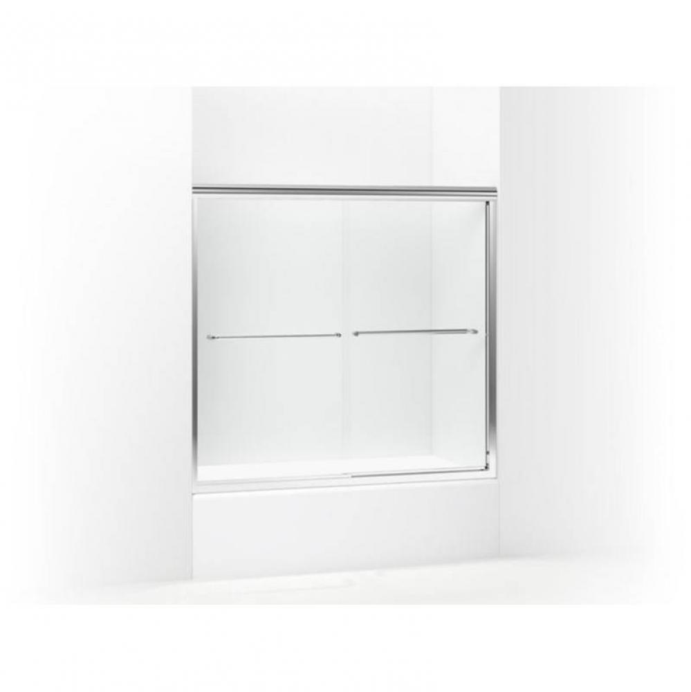 Finesse™ Frameless sliding bath door, 55-1/2&apos;&apos; H x 52 - 57&apos;&apos; W, with 1/4&apo