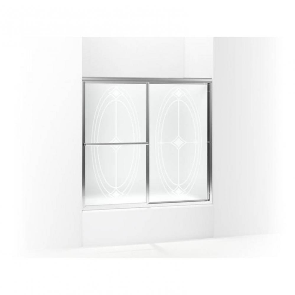 Deluxe Framed sliding bath door, 56-1/4&apos;&apos; H x 54-3/8 - 59-3/8&apos;&apos; W, with 1/8&ap