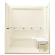 Sterling Plumbing 62070115-96 - 63-1/2'' x 39-3/8'' ADA shower with seat and grab bars