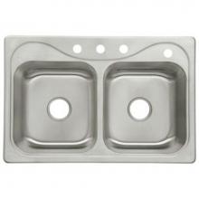 Sterling Plumbing R11850-4-NA - Southhaven® Double Basin Sink, 33'' x 22'' x 8-1/2''