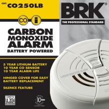 BRK CO250LB - 9V Lithium Battery CO Alarm