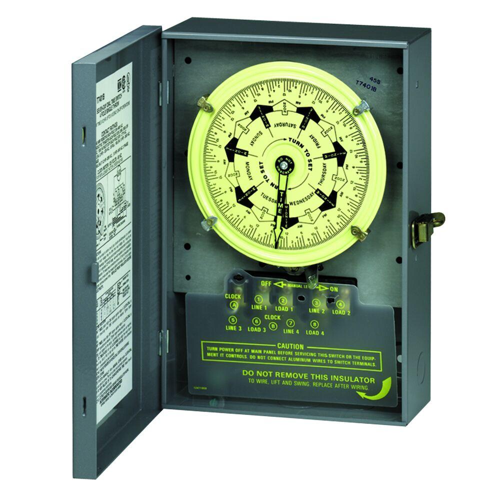 7-Day Mechanical Time Switch, 120 VAC, 60Hz, 2 N