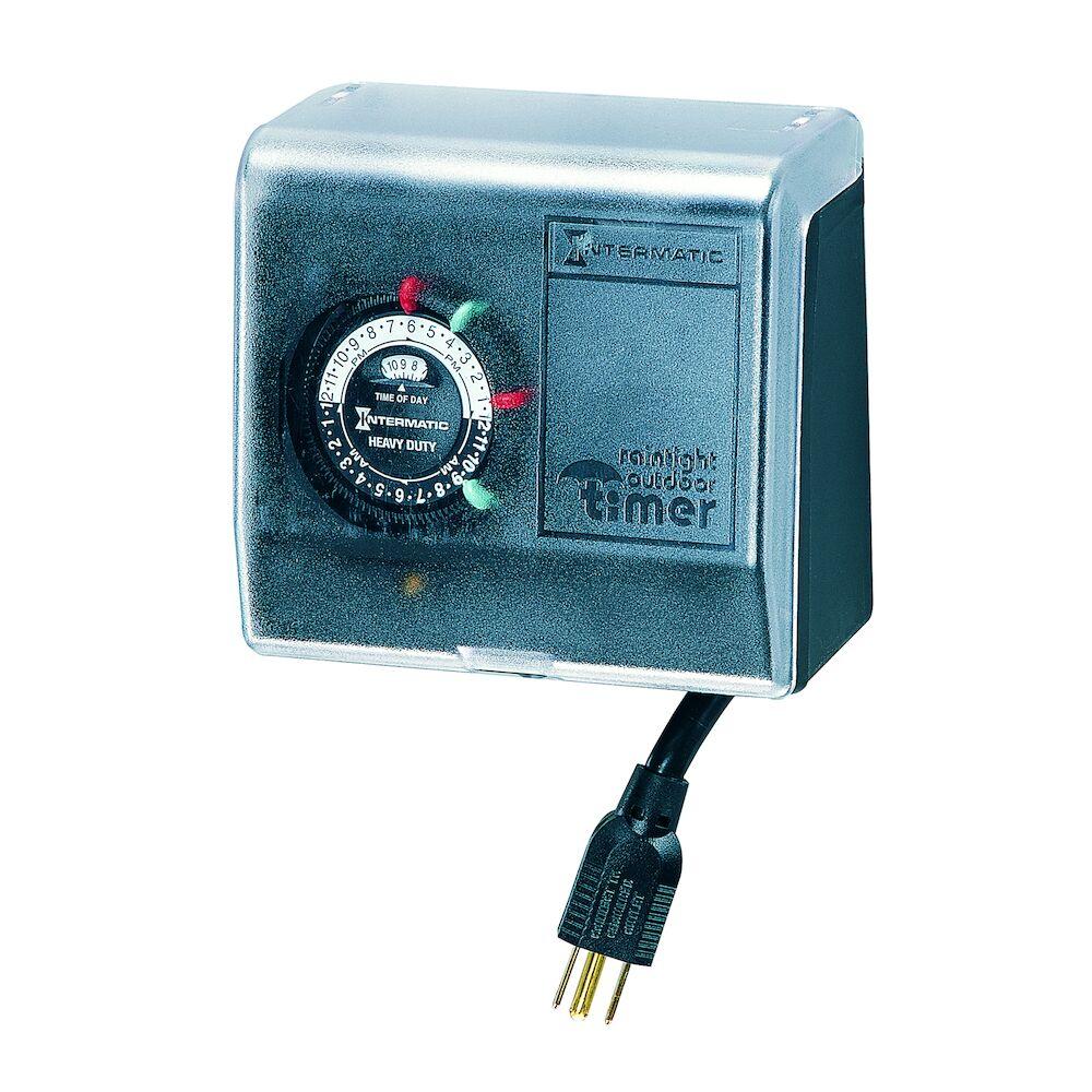 Outdoor Mechanical Plug-In Timer with Built-In E