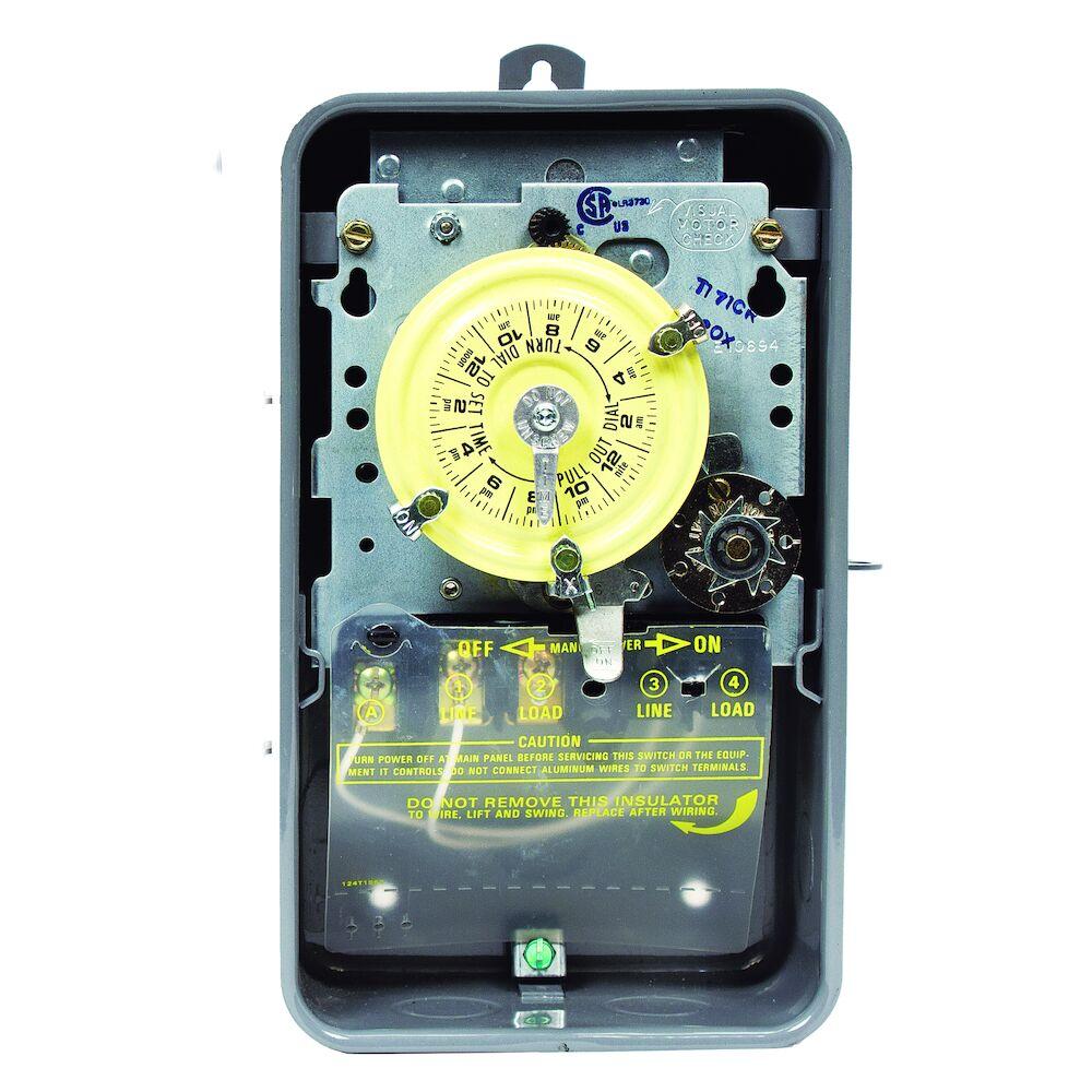 24-Hour Mechanical Time Switch with Skip-a-Day,