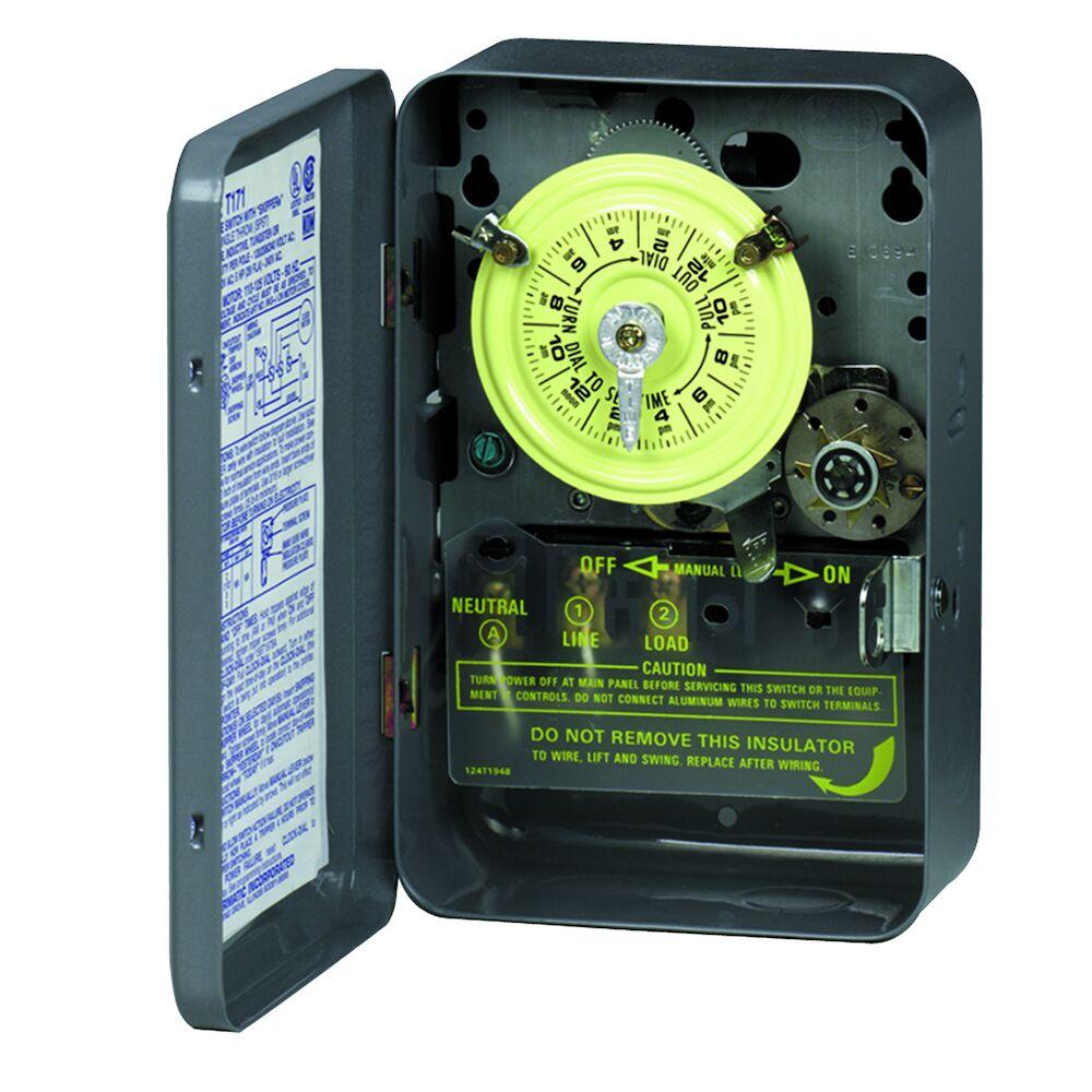 24-Hour Mechanical Time Switch with Skip-a-Day,