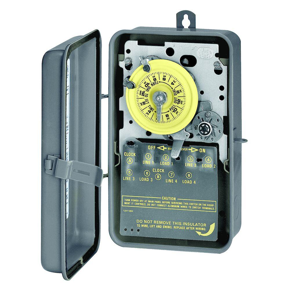 24-Hour Mechanical Time Switch with Skip-a-Day,