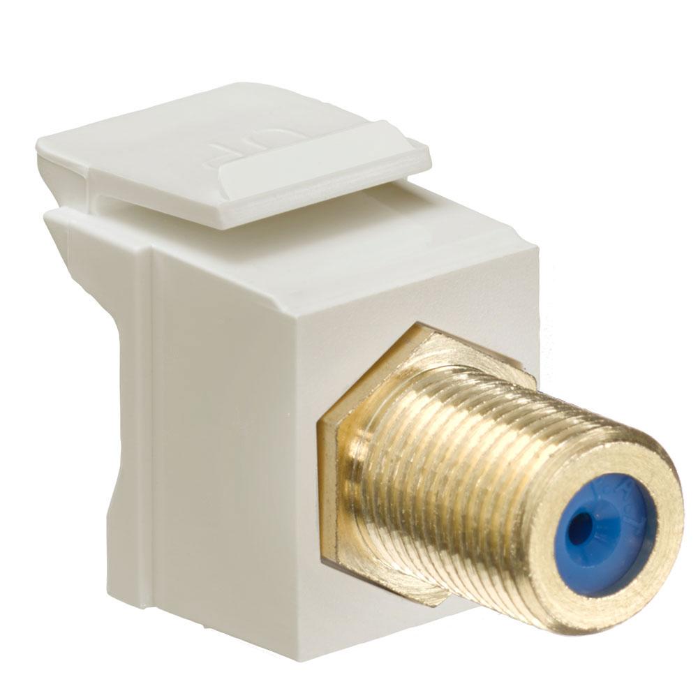 COUPLER F-CONNECTOR GOLD PLATED IVORY