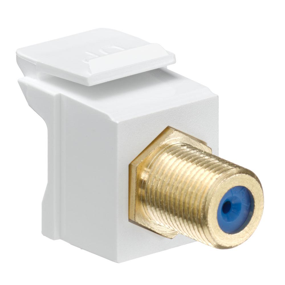 COUPLER F-CONNECTOR GOLD PLATED WHITE