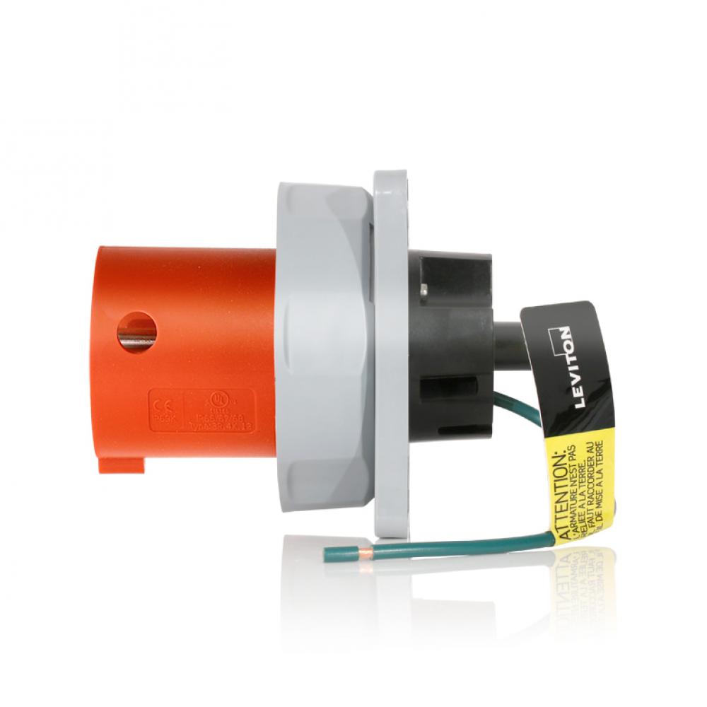 60 AMP PIN & SLEEVE INLET-ORANGE