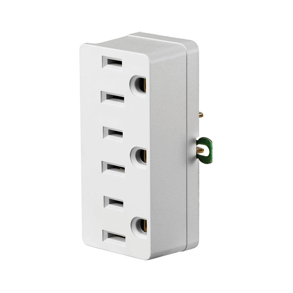GROUNDING TRIPLE OUTLET ADAPTER.