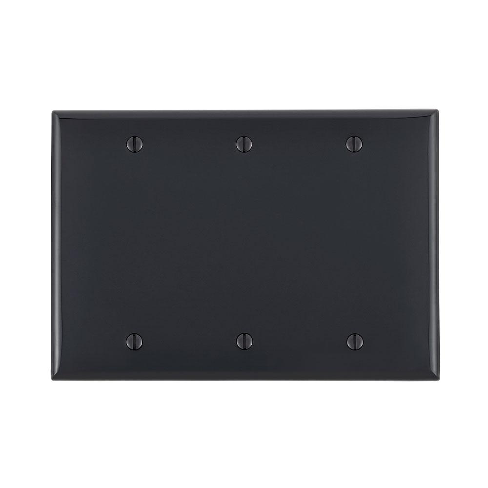 3 GANG BLANK WALLPLATE BLACK