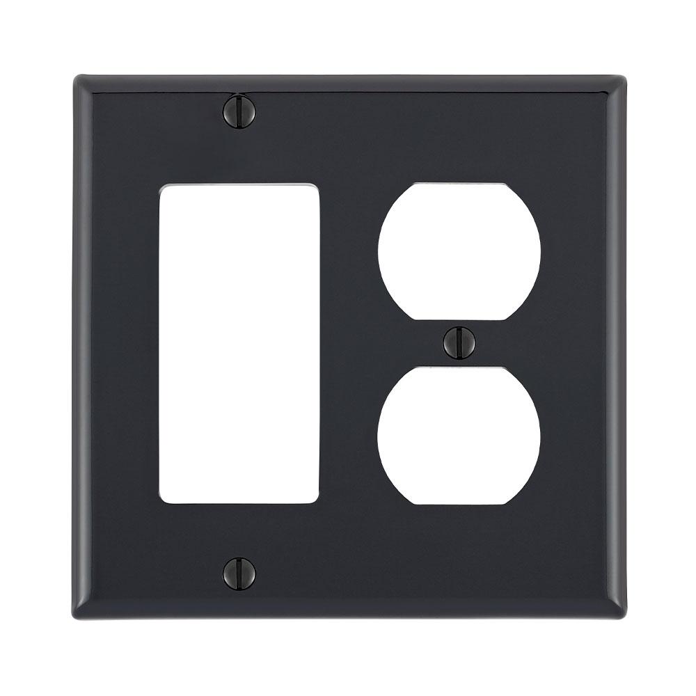 STANDARD WALLPLATE DUP RECEP-DEC BLACK