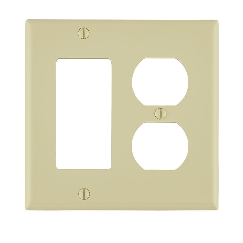 STANDARD WALLPLATE DUP RECEP-DEC IVORY