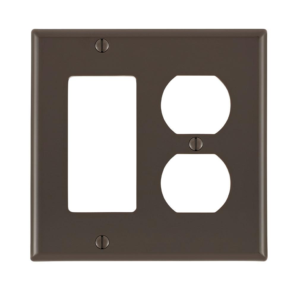 STANDARD WALLPLATE DUP RECEP-DEC BROWN