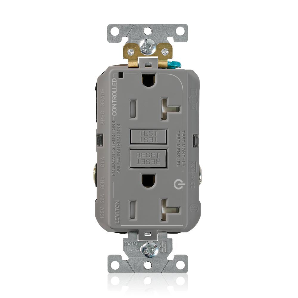 GRAY 20A 2/PLUG MARKED CONTROLLED GFCI