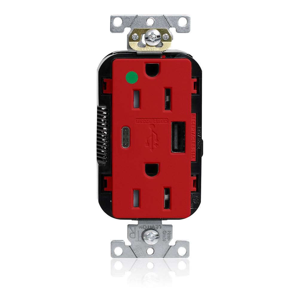 15A LEV-LOK USB TR HG OUTLET TYPE A-C