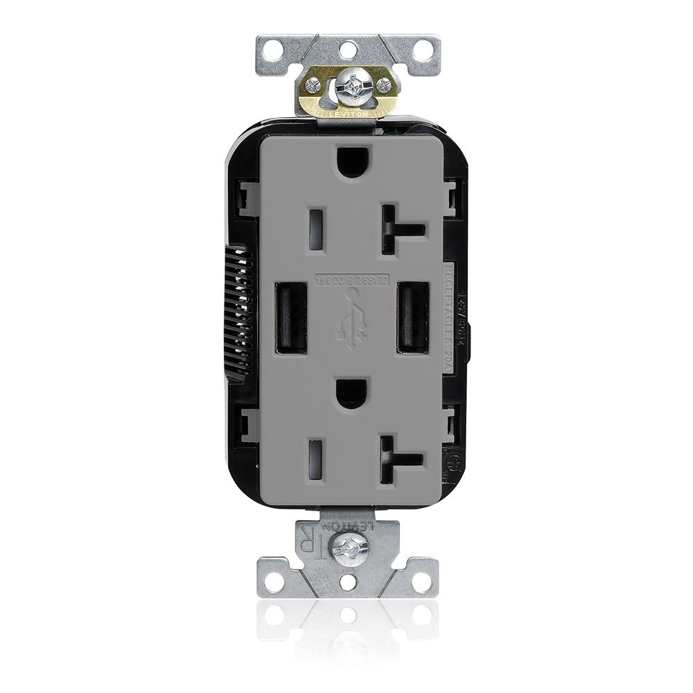 20A LEV-LOK USB TR OUTLET TYPE A-A