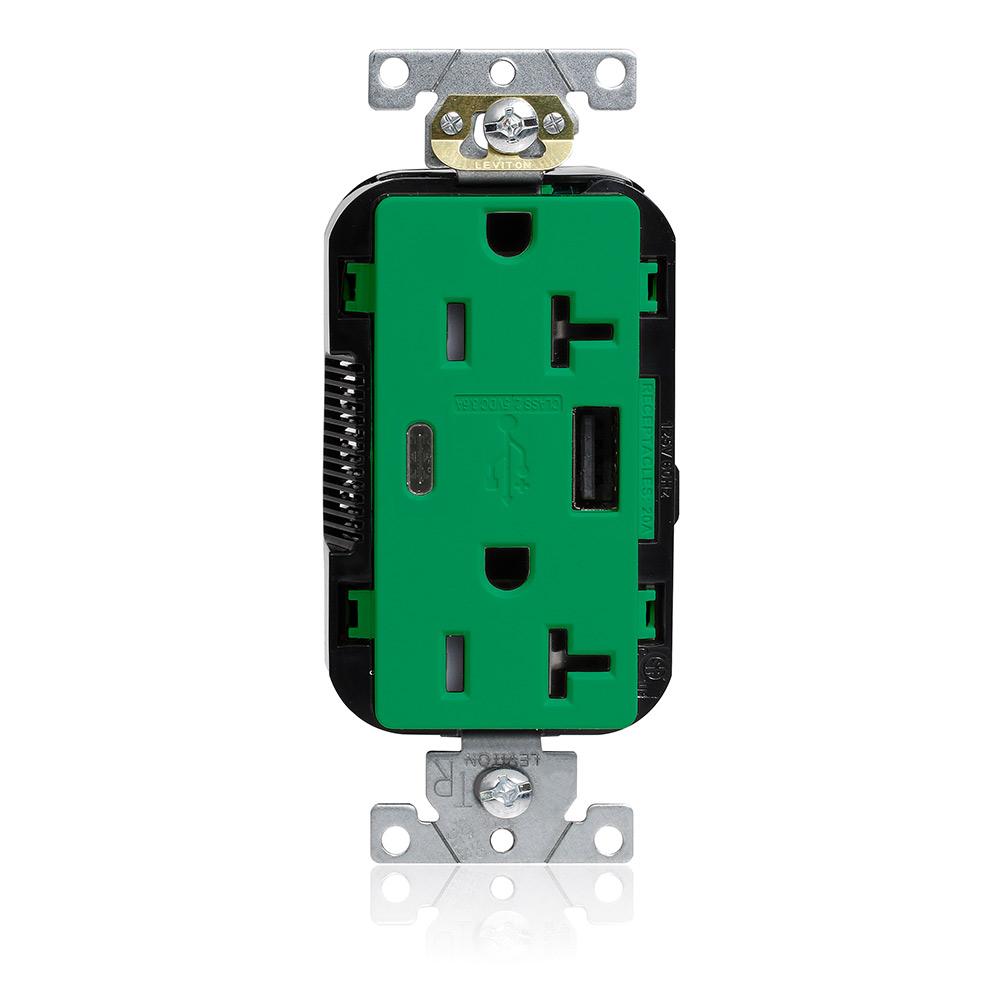 20A LEV-LOK USB TR OUTLET TYPE A-C