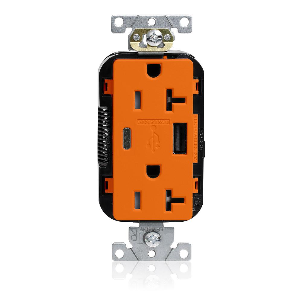 20A LEV-LOK USB TR OUTLET TYPE A-C