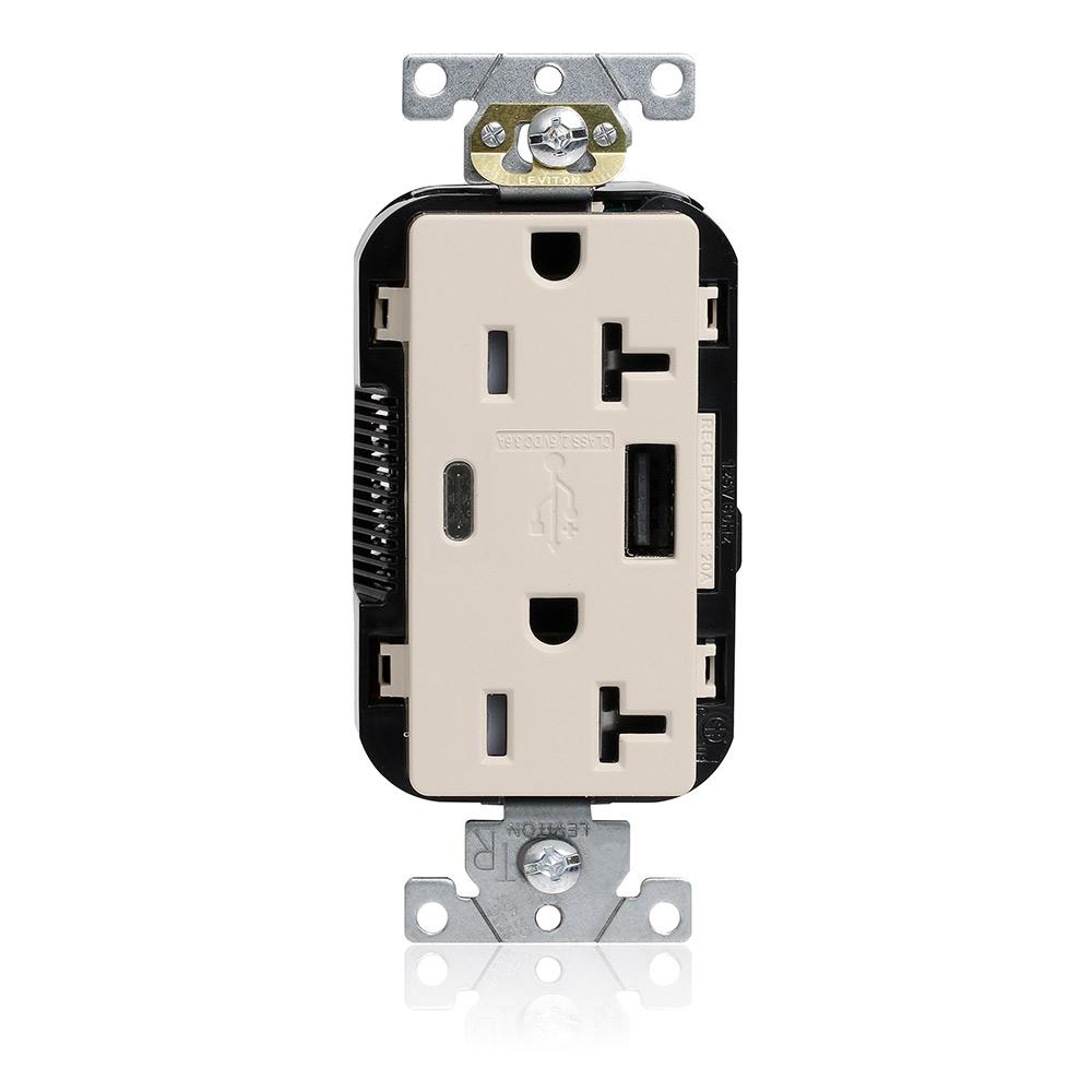 20A LEV-LOK USB TR OUTLET TYPE A-C