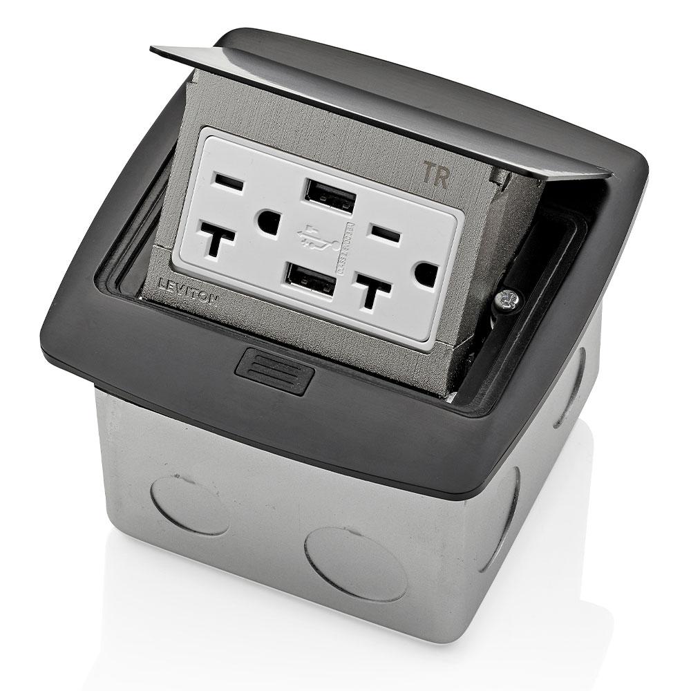 Pop-Up Floor Box w/ 20A Duplex USB MB