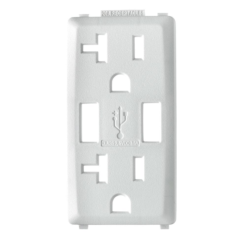 WH/WH RENU USB CHARGER 20A REC FACEPLATE