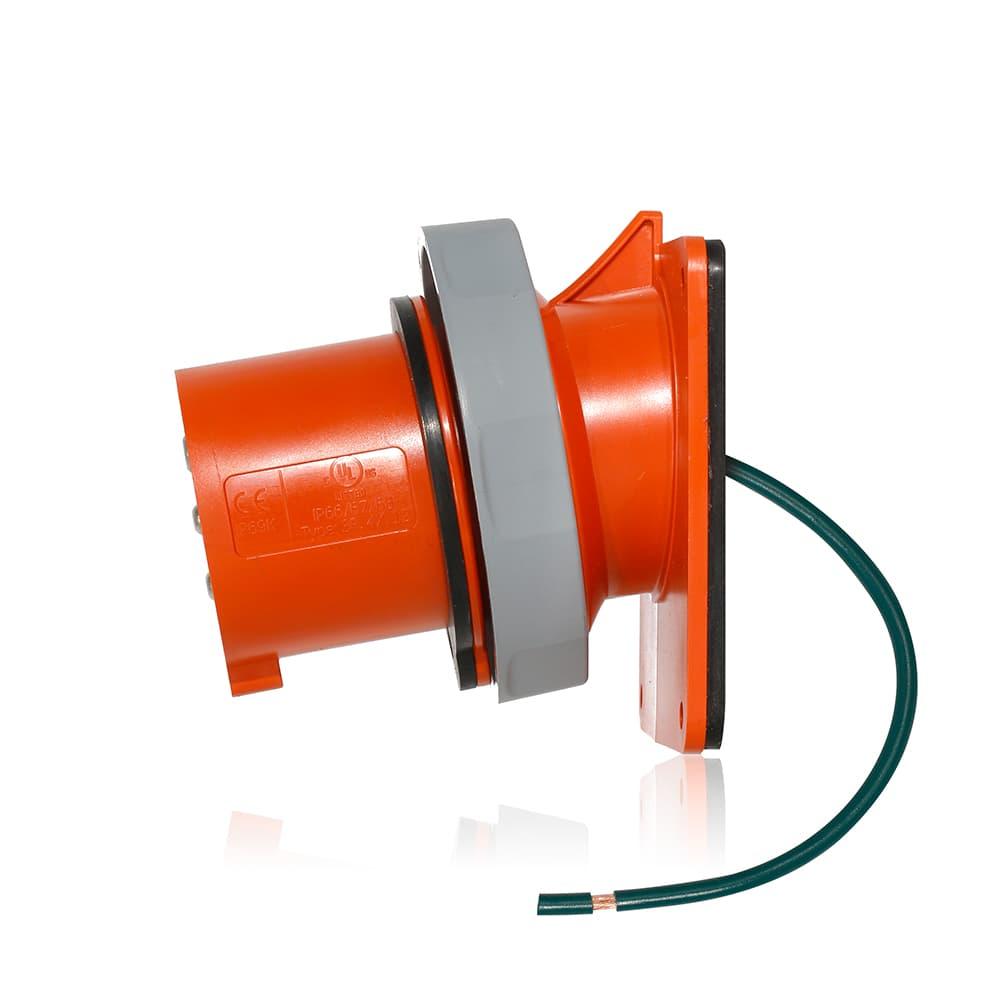 30 Amp Pin & Sleeve Inlet-ORANGE