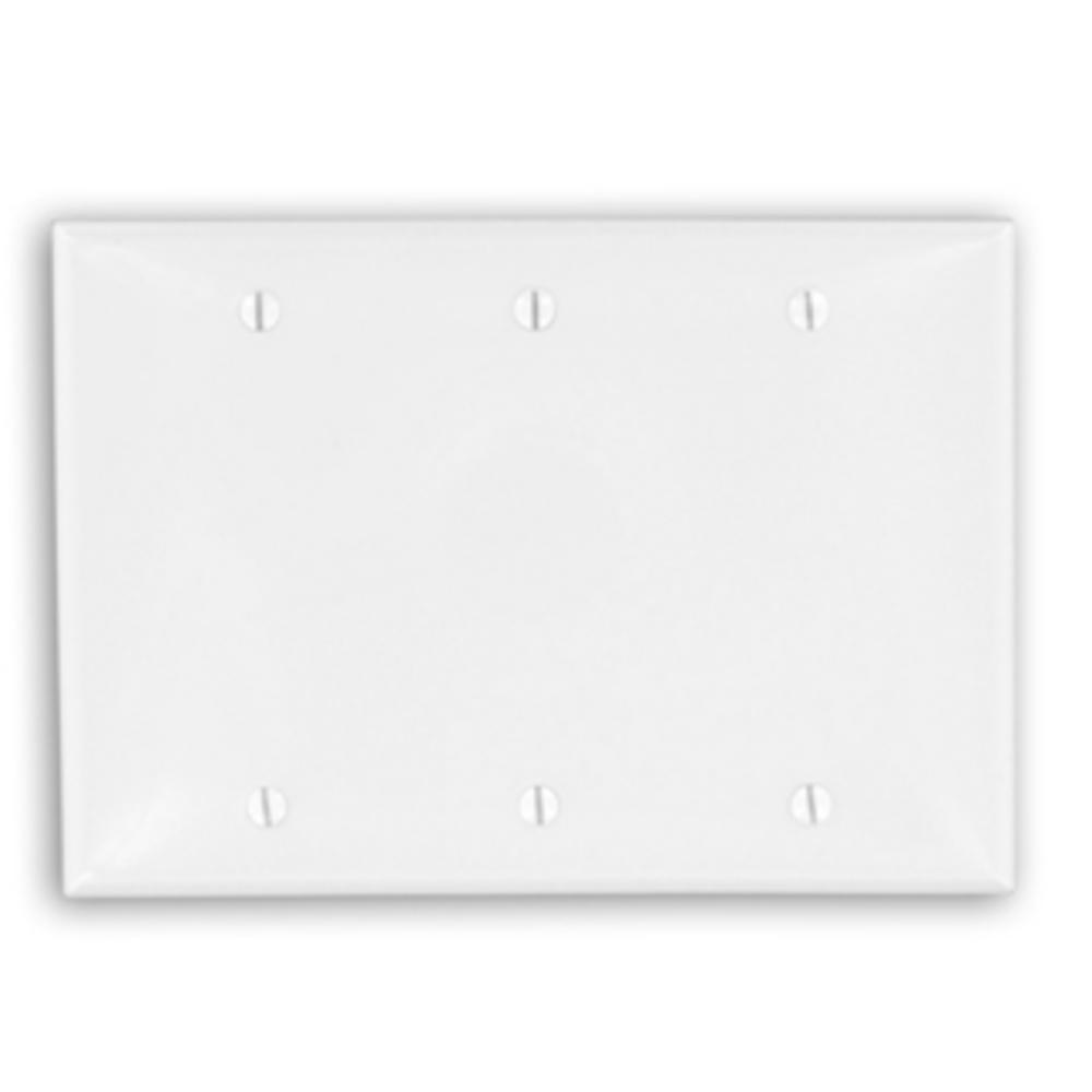 3 GANG BLANK WALLPLATE WHITE