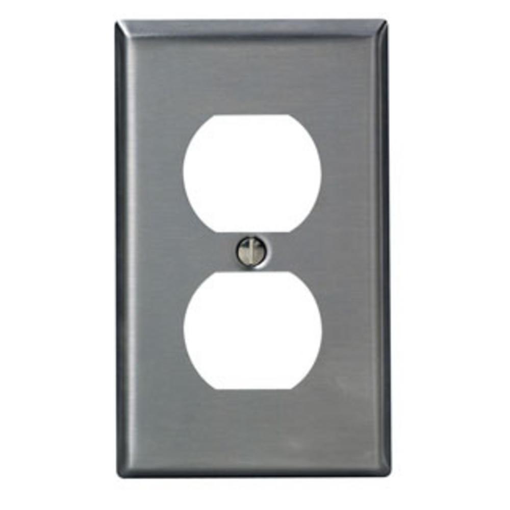 1G SS METAL WALLPLATE SATIN 302 1DUPLEX