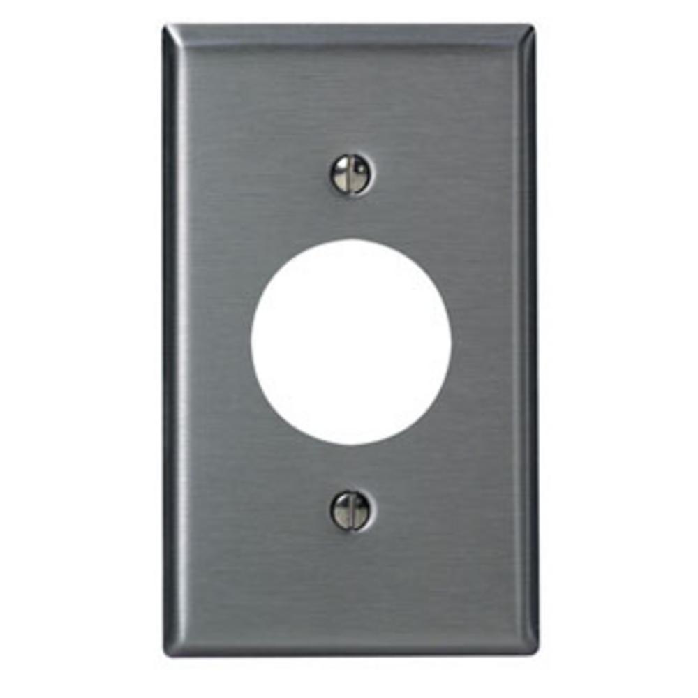 1G SS WALLPLATE, SATIN 302 SINGLE OUTLET